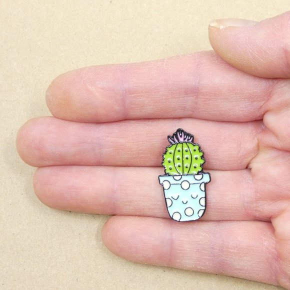 FREE ADD ON WITH PURCHASE Kawaii Cactus Plant Enamel Brooch Pin - Picture 2 of 4